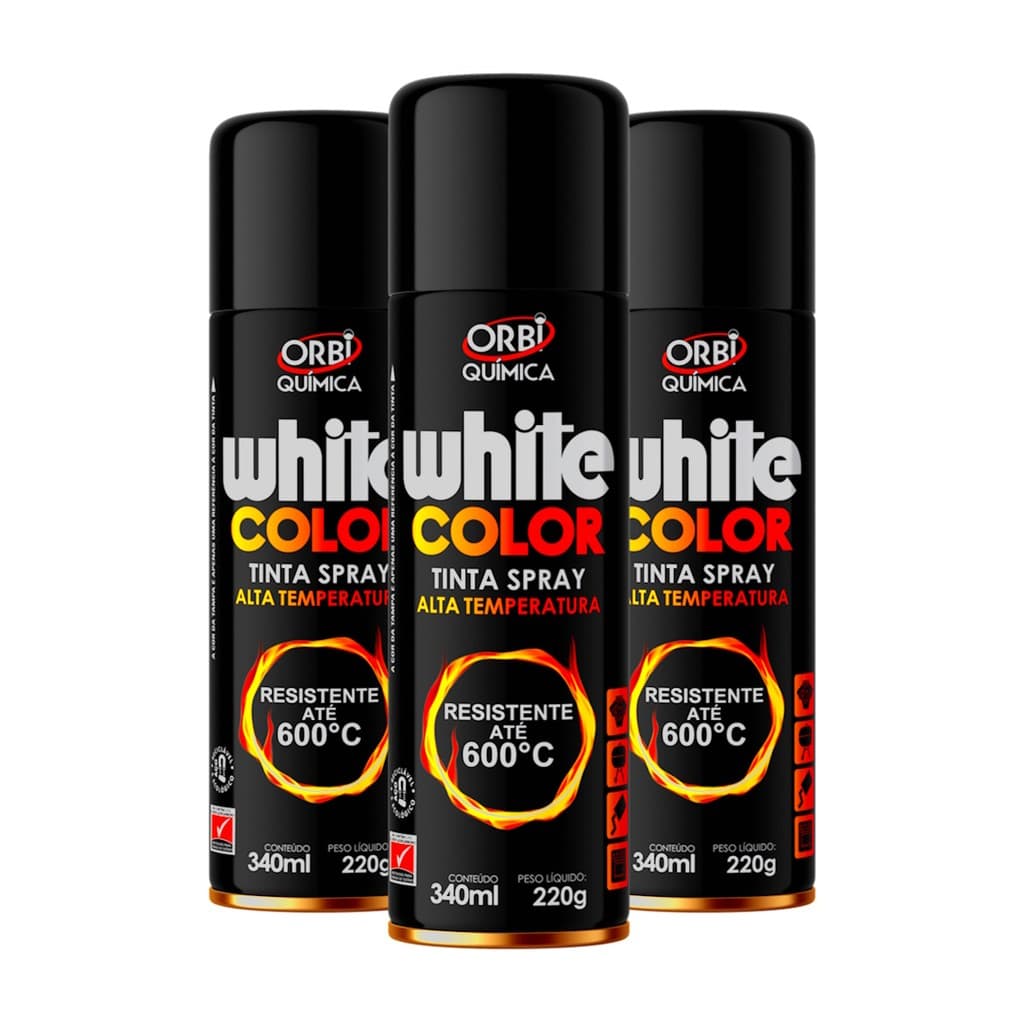 3 Tintas Spray Alta Temperatura para Roda Escapamento Motor Forno Fogão Churrasqueira Preto Fosco
