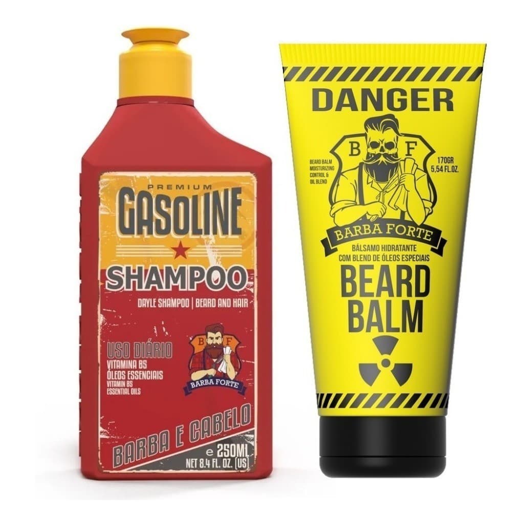 Kit Barba Forte Shampoo Gasoline 250ml + Beard Balm Danger