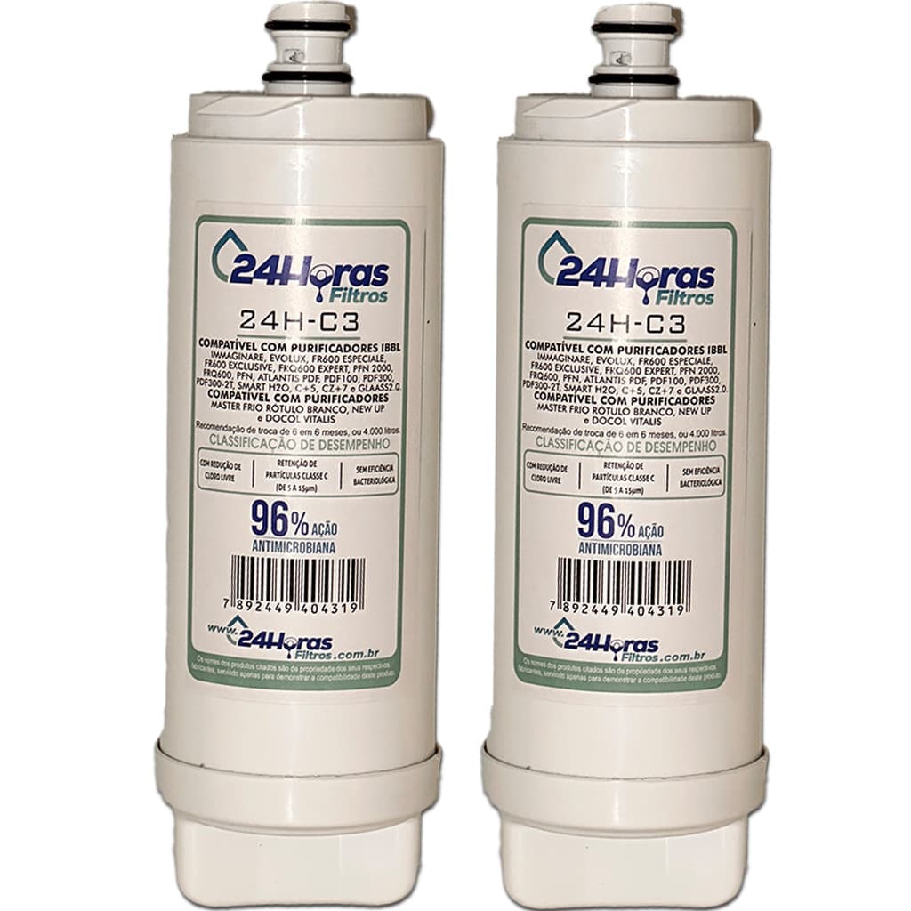 Kit 2 Filtro Refil Compatível IBBL C+3 Immaginare E-Due FR600 Evolux