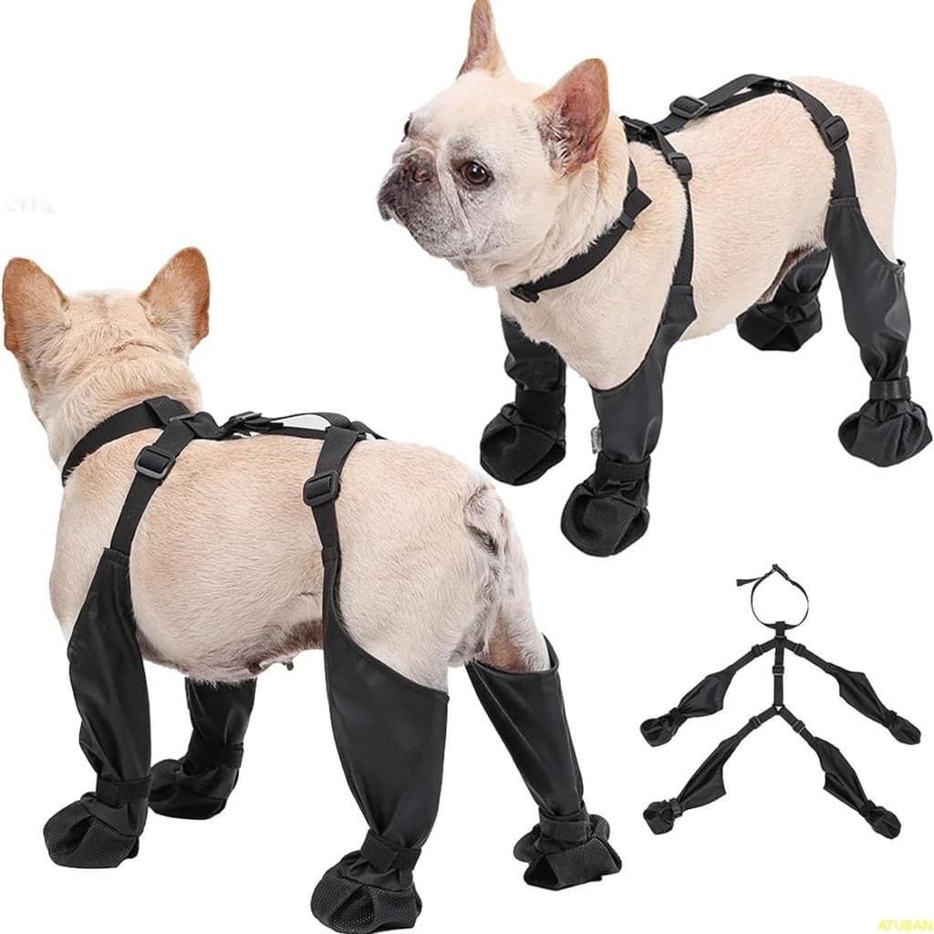 ATUBAN Sapatos Antiderrapantes Para Cães À Prova D'água Com Sola De Borracha Robusta , Protetor De Patas Pequenos E Médios .