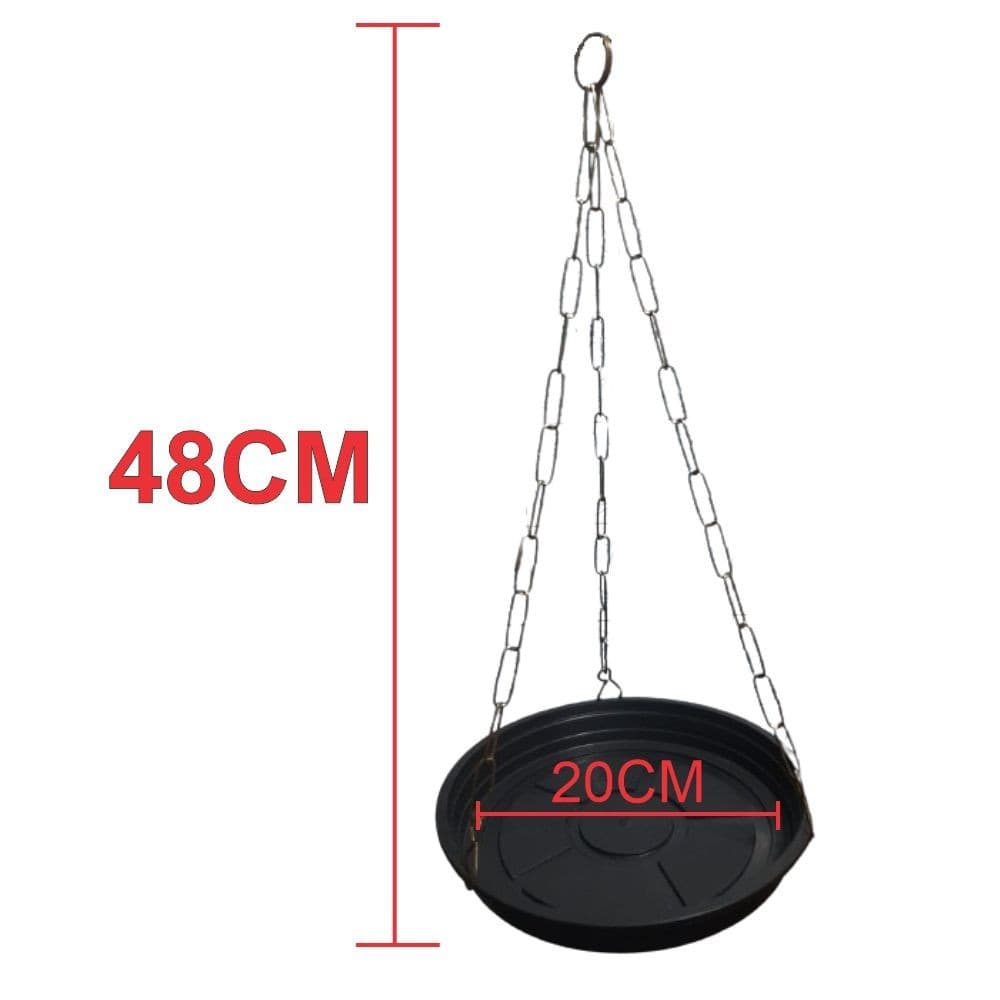 KIT PRATO DE VASO 20CM DE DIÂMETRO N° 02 E CORRENTE TRIPLA 44CM SUPORTA ATÉ 2KG