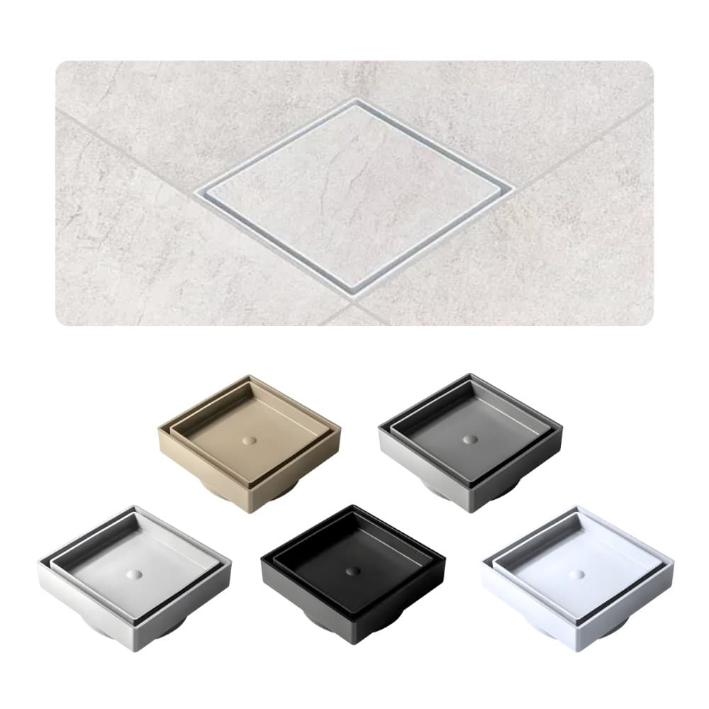 Ralo Oculto Invisível 10x10 Sifonado Grelha Seca Piso Porcelanato Banheiro Cozinha Discreto