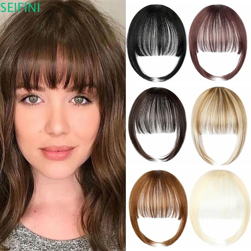 Extensão De Cabelo SEIFINI Bang , Franja De Peruca Falsa Sem Corte , Clipe Sintética Natural Em