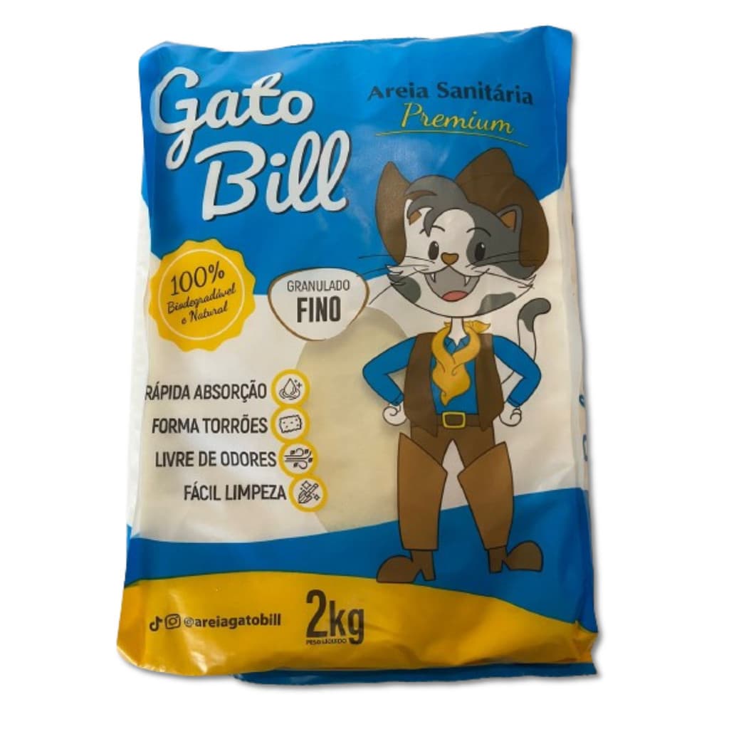 AREIA  SANITÁRIA FINA BIODEGRADÁVEL 2KG GATOBILL