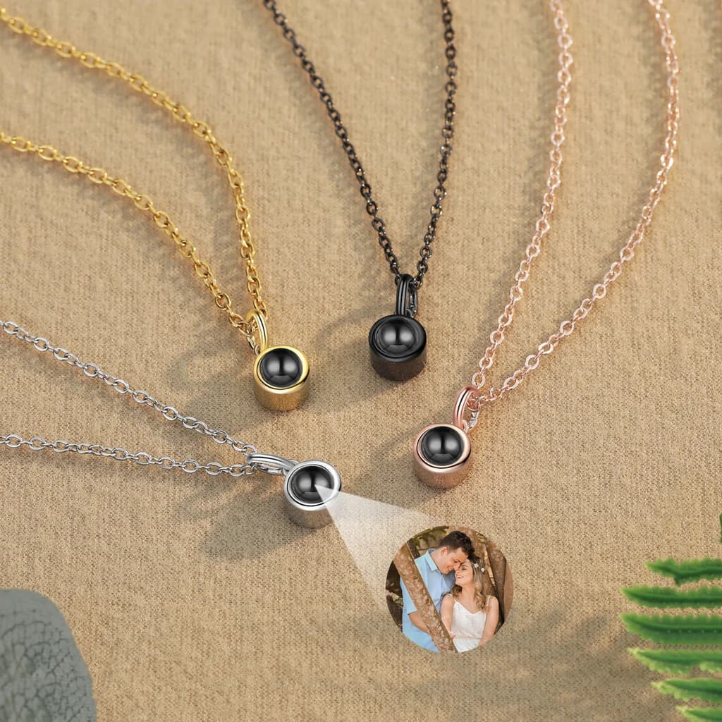 Dia Dos Pais Presente Colar De Fotos De Projeção Personalizada Para Moda De Casal Aço Inoxidável