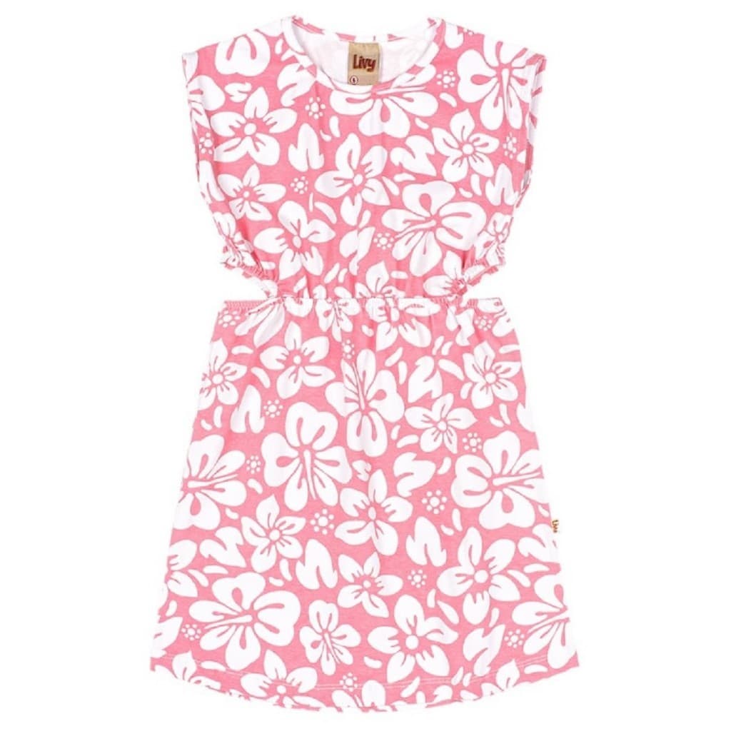 Vestido Infantil Menina Flower Hibisco Cotton Estampado
