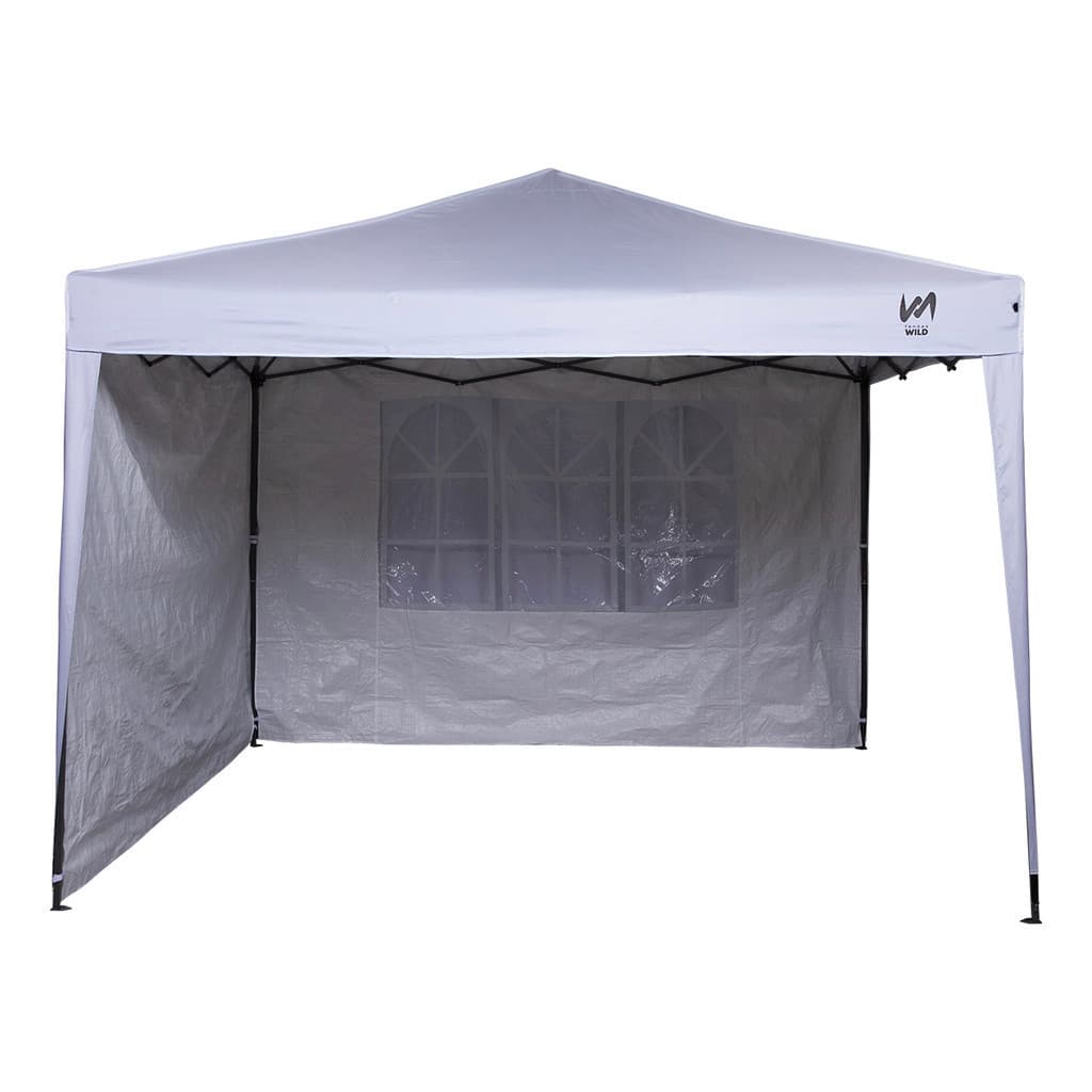 Gazebo 3x3 PC Branco + 2 Paredes Ráfia Branca