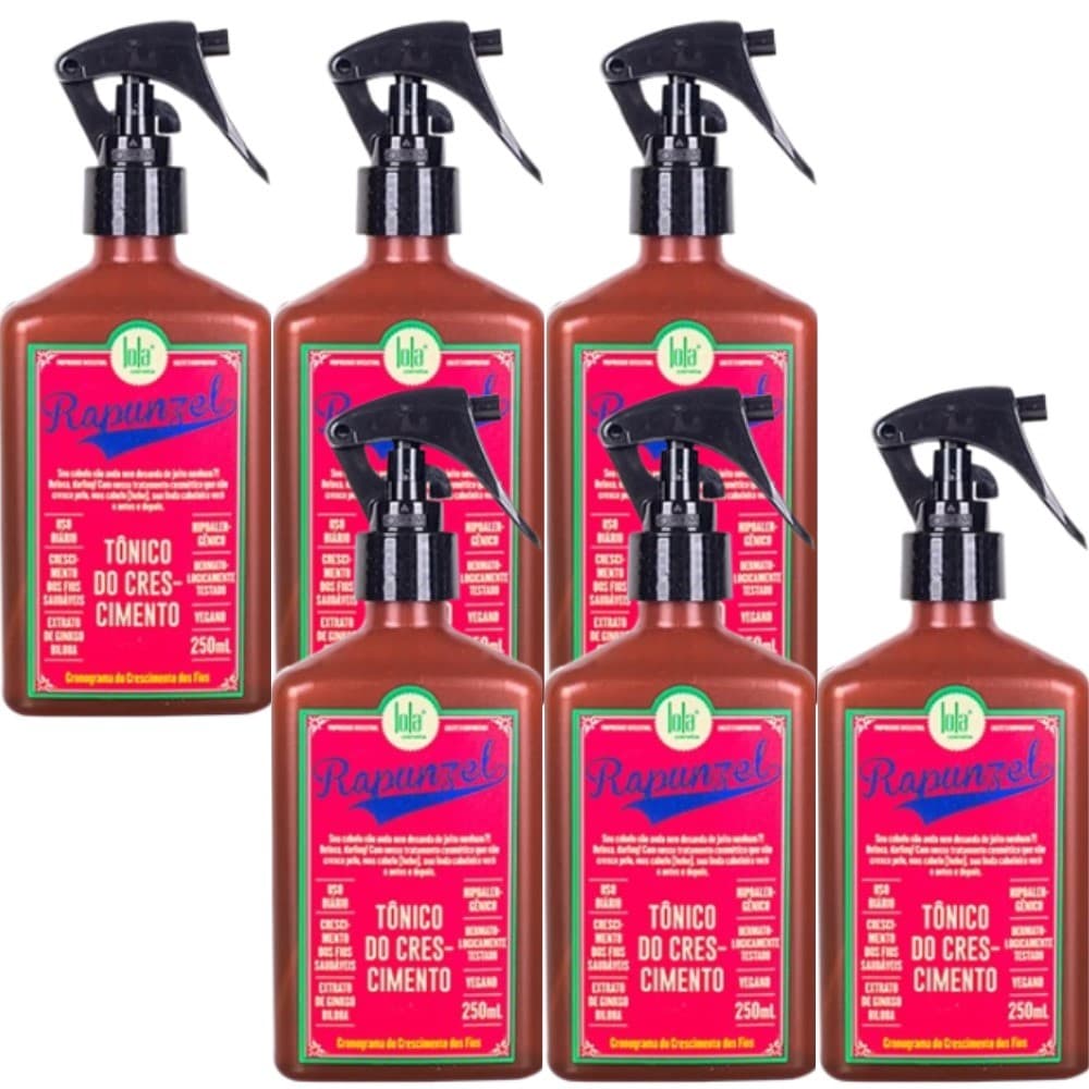 Kit com 6 Unidades Tônico Capilar Rapunzel 250ml Lola Cosmetics