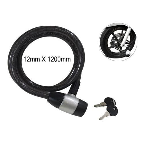 Cabo De Aço Trava Cadeado Moto Carro Bicicleta 12mm X 1.20mt