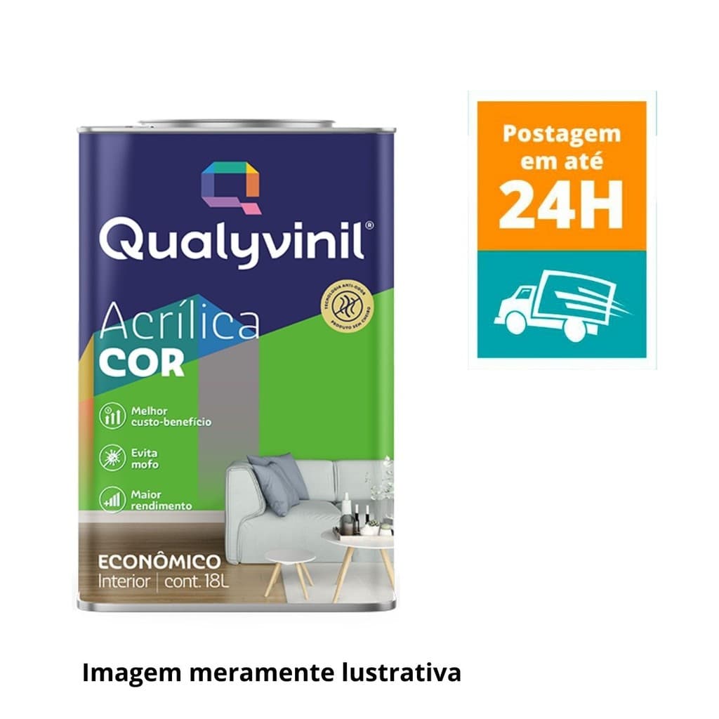 Tinta Acrílica para Parede Econômica Interna18L ideal para quartos, sala, escritório