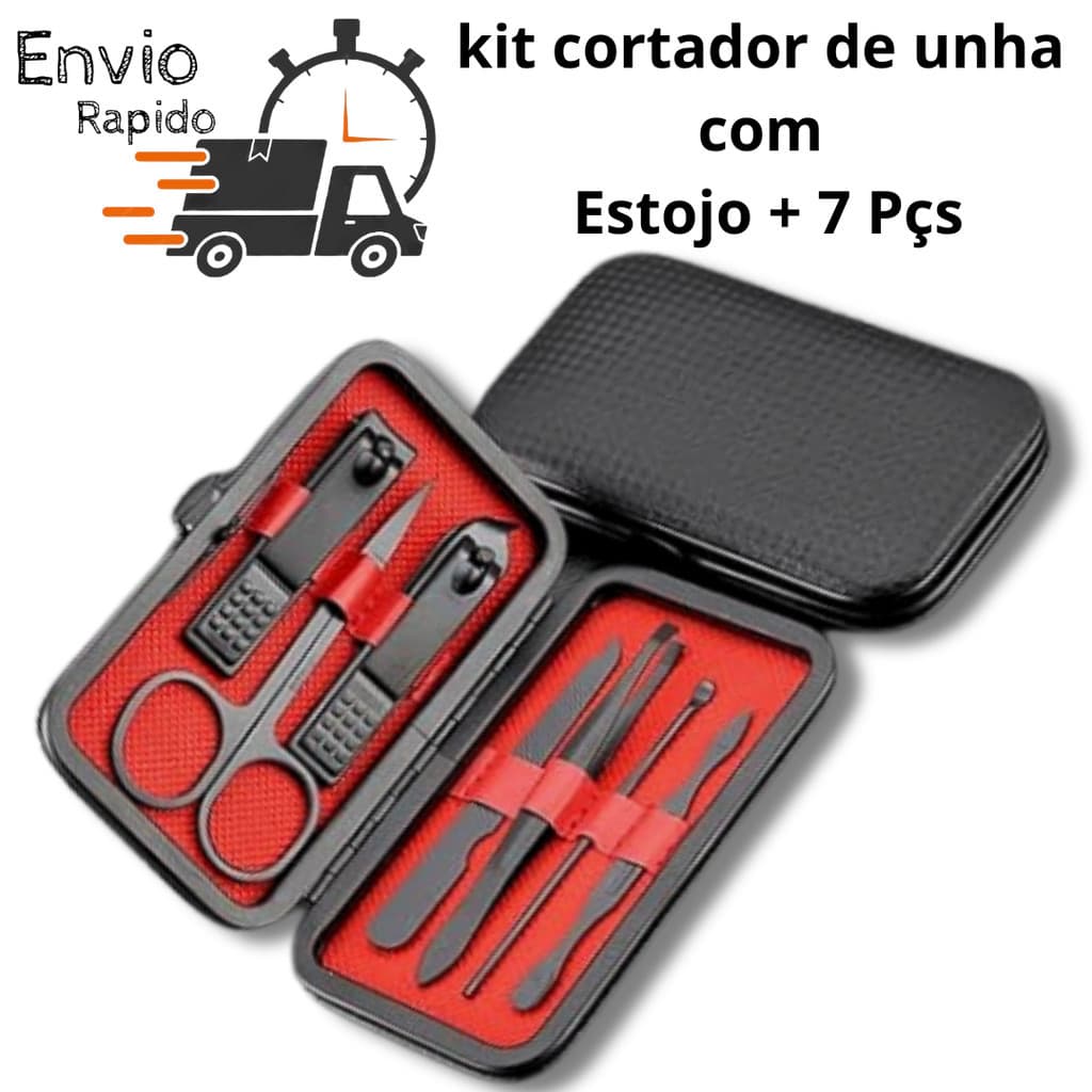 alicate de unha profissional Com estojo Cortador Unha cutícula Tesoura Pinça lixa de unha kit unisex