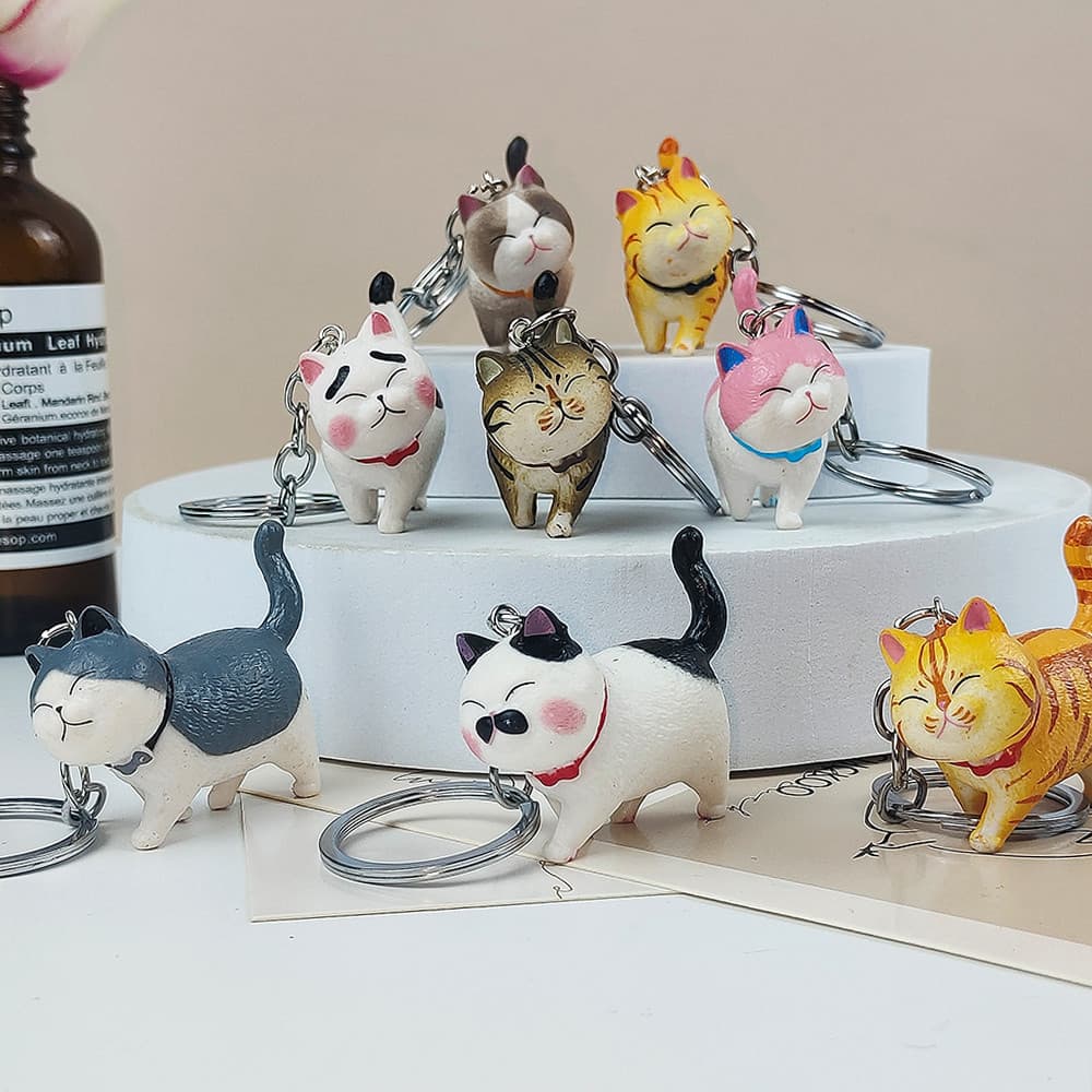 Chaveiro Gato Da Moda Chaveiros Kawaii Bow Kitten Porta-Chaves Para Carros Acessórios Mala De Mão Ornamentos Amantes De Animais De Estimação Jóias De Presentes
