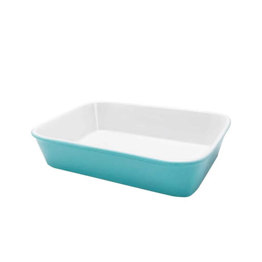 Assadeira Travessa Refratária Bake Média Water Blue 26x18x5,6cm 1,5 Litros Porcelana Azul Claro Retangular Oxford