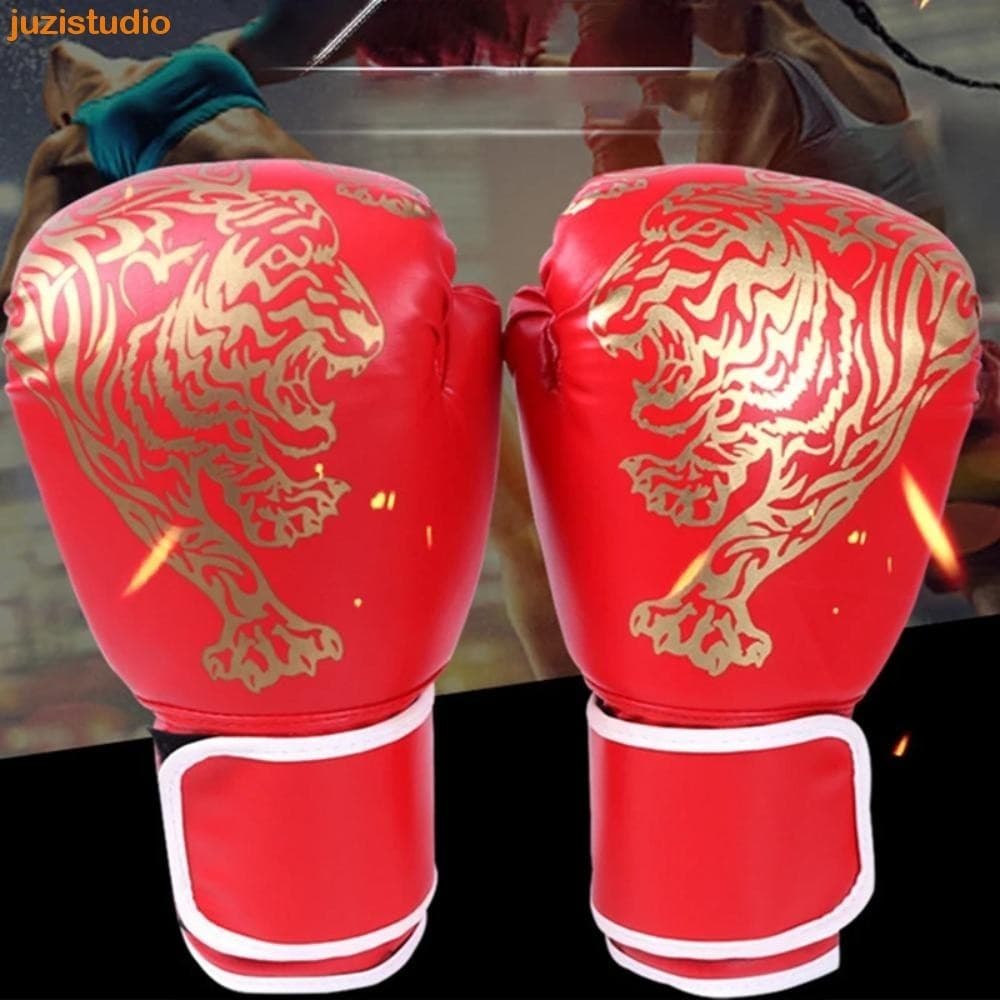 Luvas De Sparring JUZISTUDIO , Kickboxing De Couro PU Muay Thai Boxe Unissex Respiráveis Vermelhas/Azuis