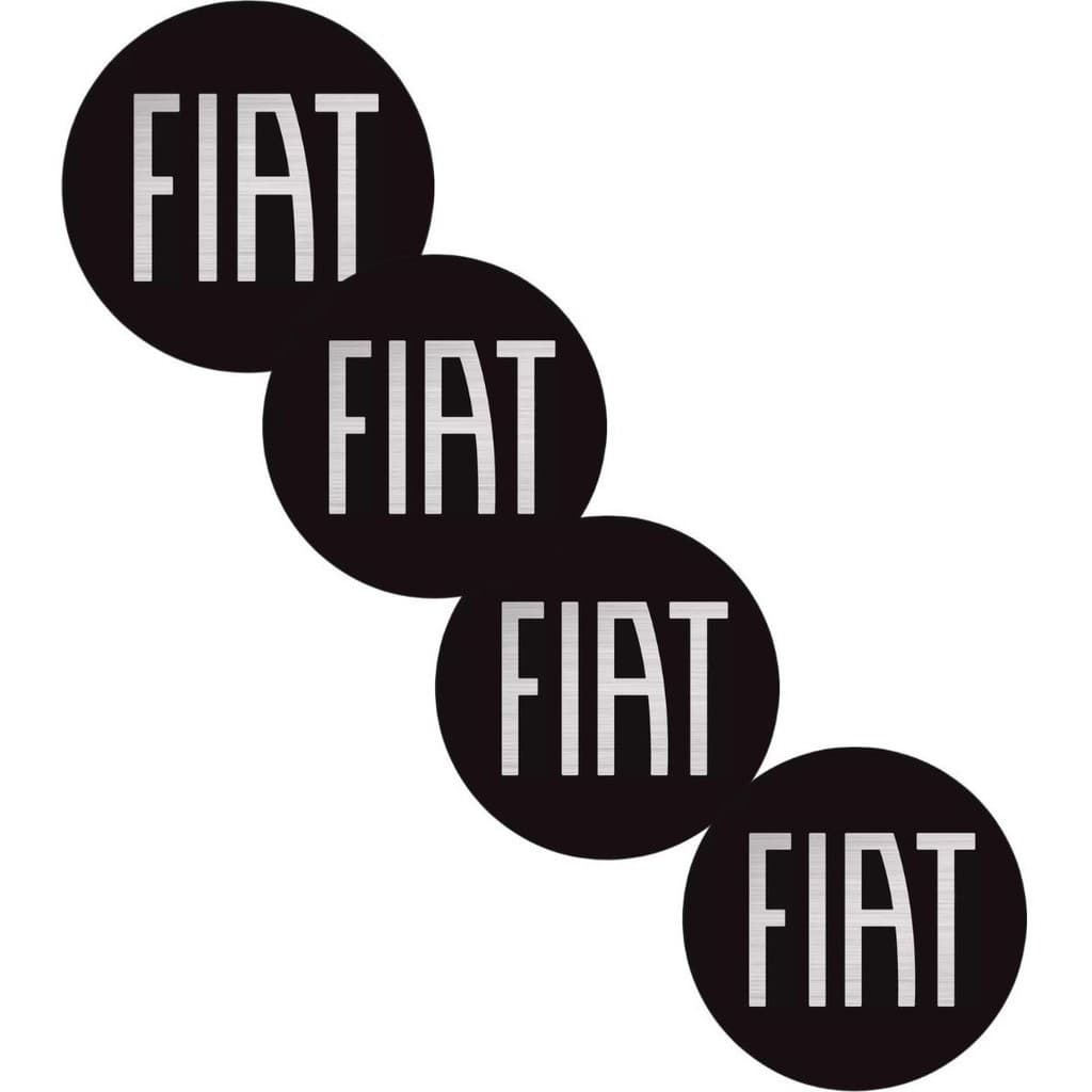 Adesivo Emblema De Calota Fiat Black Piano 48mm