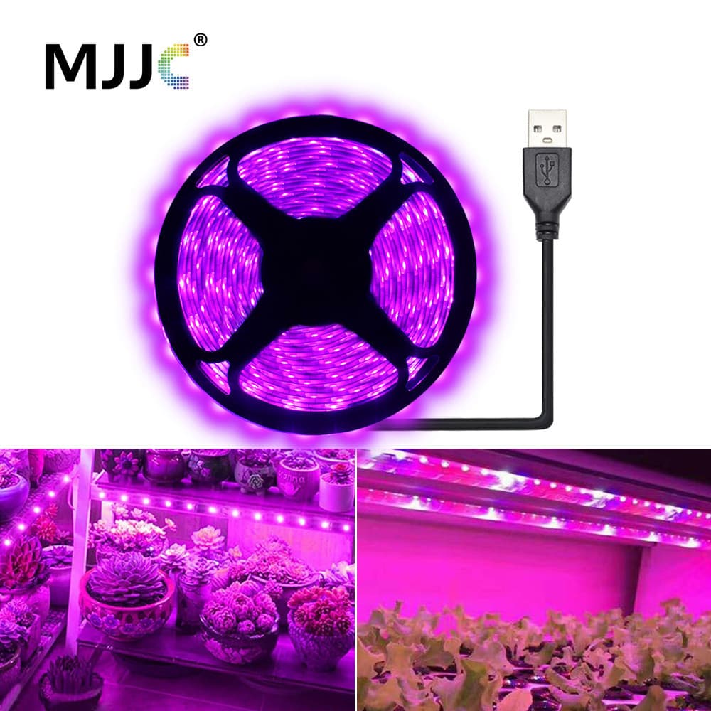 5V 2835 Fita LED USB Para Cultivo De Plantas De Espectro Total Lâmpada De Estufas De Flores Vegetais 1M 2M 3M 4M 5M