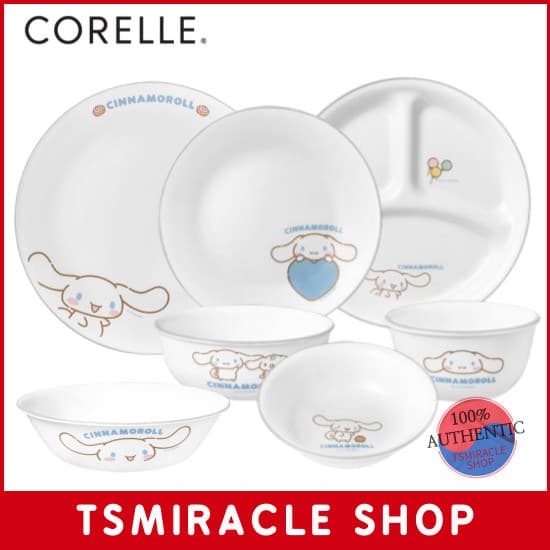 Corelle Sanrio Cinnamoroll Louça Prato Redondo Tigela Talheres