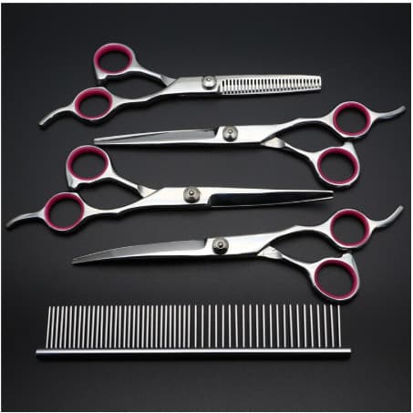 5 Pçs/set Pet Grooming Tesoura Kit Curvo Para Cães (Fabricantes Atacado)