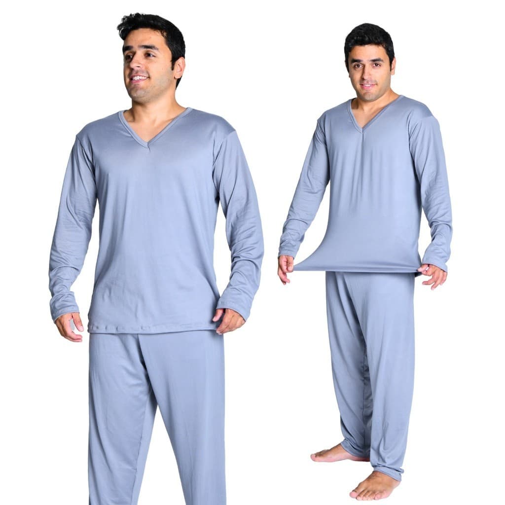 Pijama de Frio Masculino Inverno Malha Suede Manga Longa e Calça