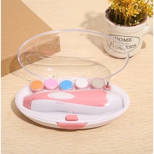 （ quente ) Aparador de unhas elétrico do bebê, Manicure e Pedicure Clippers, Infantil Manicure Scissors, Toddler Nail Polisher Tool, 6 em 1