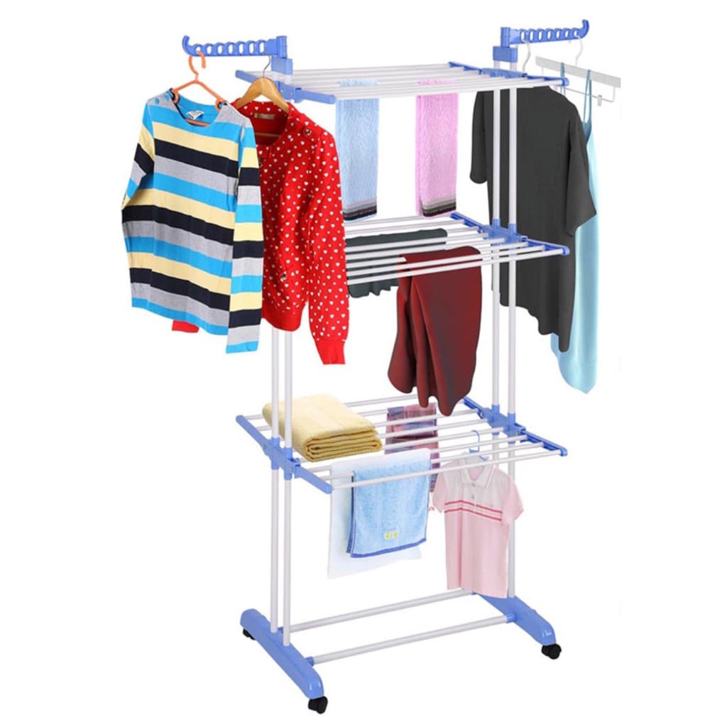 Varal Vertical 3 Andares Roupas Retratil Dobravel Portatil Chão Grande