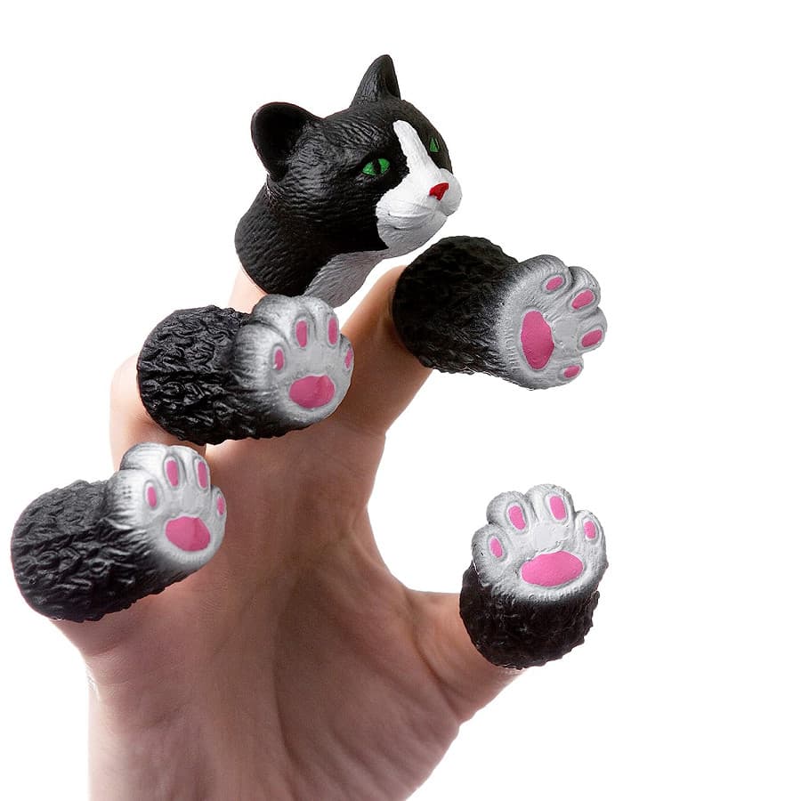 Bonecos De Dedo De Vinil Modelo Gato