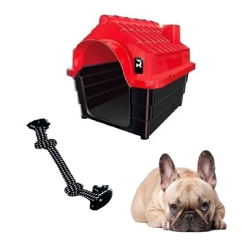 Mordedor Corda Pet Resistente Interativo + Casinha Pet N2