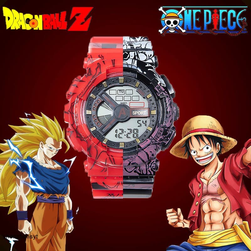 COD One Piece Dragon Ball Anime Men Relógio Esportivo Luffy Kakarotto Relógios Esportivos À Prova D'água Boy Gift Jump
