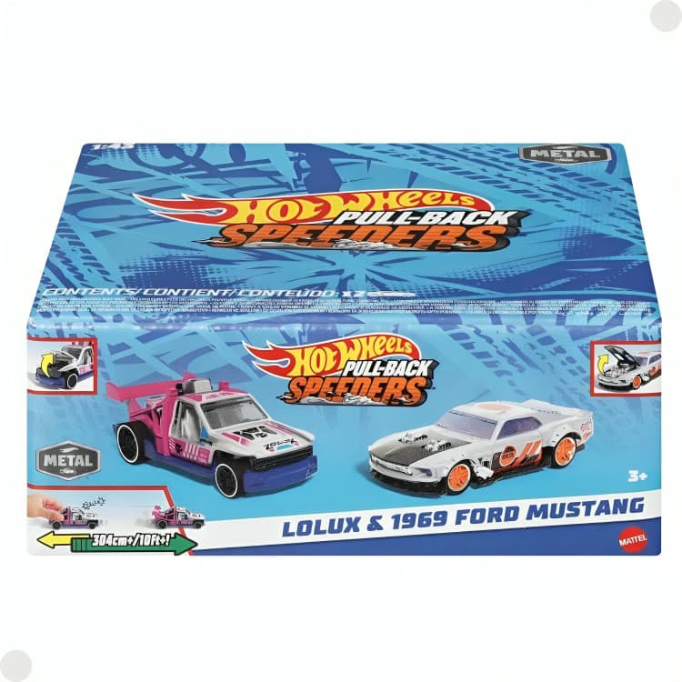 Carrinho Hot Wheels Pull Back Lolux Ford Mustang Hpr91- Mattel