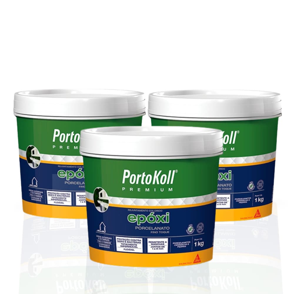 Kit Rejunte Porcelanato Premium Impermeável Anti Mofo Epoxi Portokoll Pronto Para Uso
