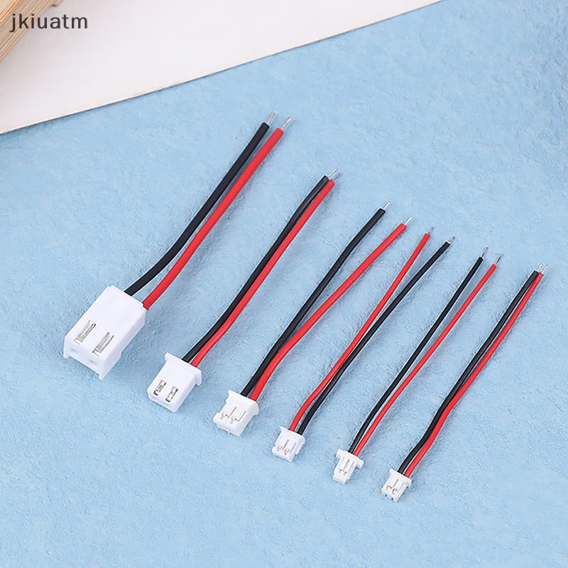 jkiuatm 10 Peças Pequenas JST 1.0/1.25/1.5/2.0/2.54/3.96mm PH 2.0mm XH 2.54mm 2 Pinos Macho Fêmea Plug Jack Conector Cab