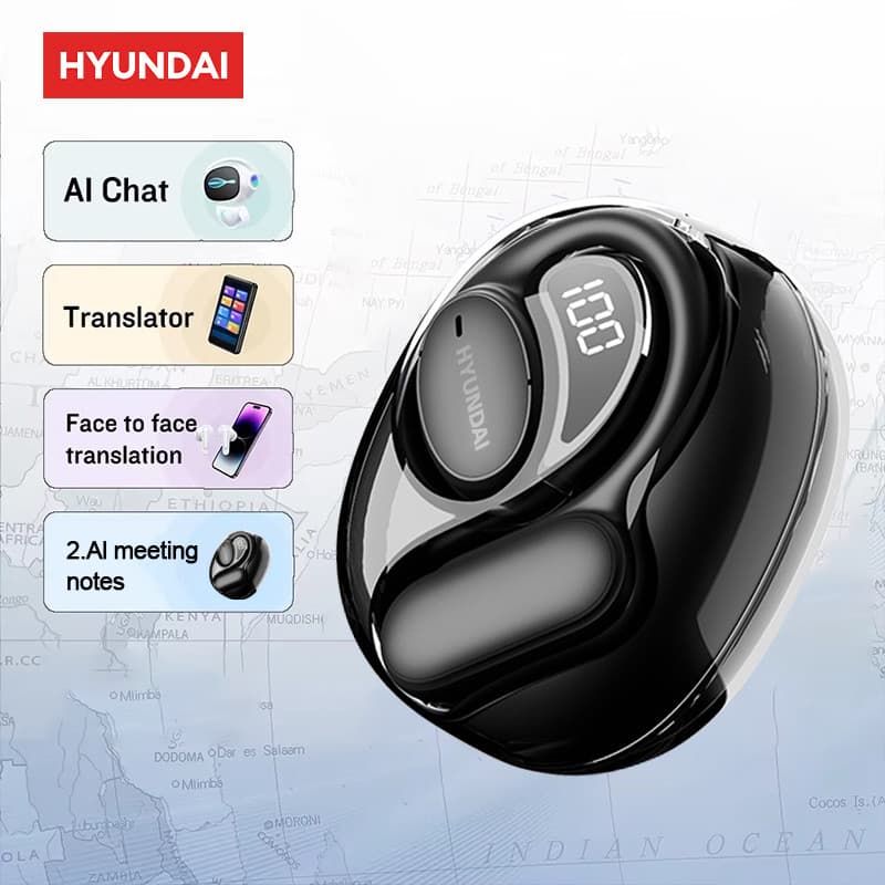 Lenovo Hyundai OpenAir5 AI Tradução Fone De Ouvido Sem Fio IPX5 À Prova D'água Cancelamento Inteligente De Ruído Qualida