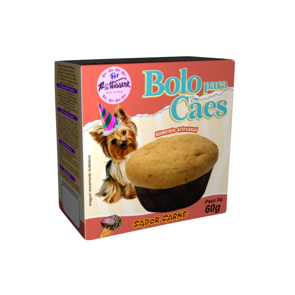 Bolo Para Cães Aniversário Petisco 60Gr - Pet Patisserie