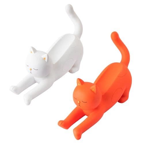 Suporte de Vinho Decorativo Gato em Resina