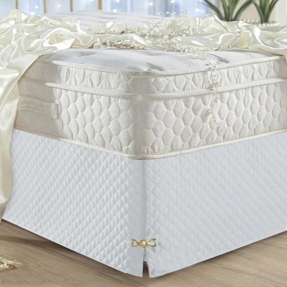 Saia Box Casal Padrão Matelada Com Pingente Luxo Box Bau Várias Cores