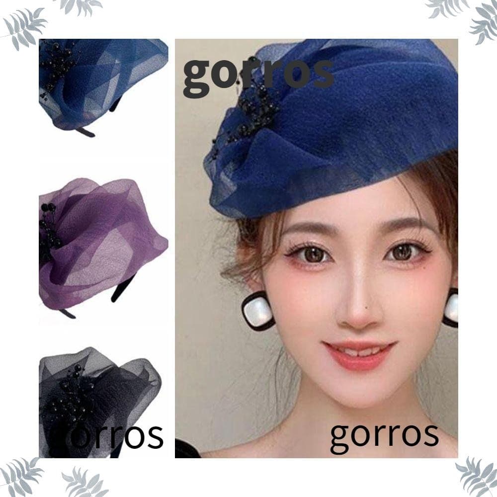 GORROS Fio De Contas Meio ChapéuElegante Plástico Véu Fascinator De Francês