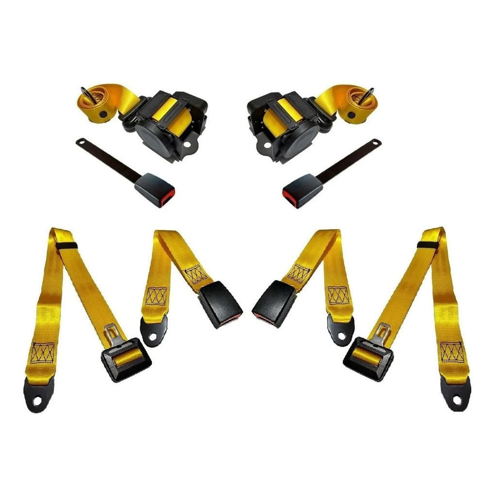 Kit Cinto Segurança Marrom Completo Retrátil 3 Pontos Fusca
