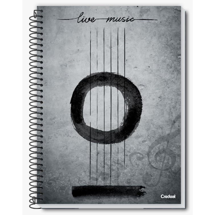 Caderno de Música Pautado 50 Folhas - Capa Flexível Credeal