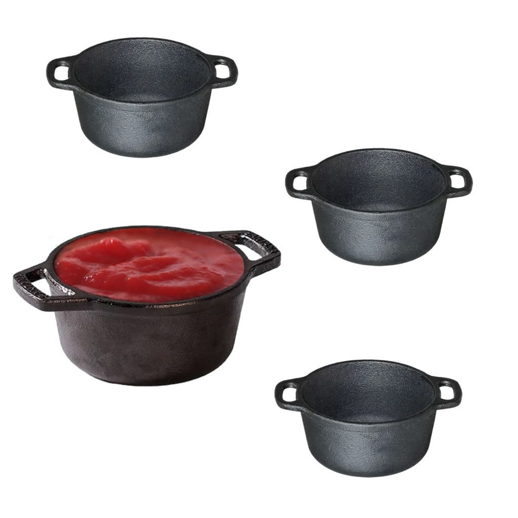 Kit 5 Panelinha de Ferro Fundido Molheira para Bar e Restaurante 320 ML Santana
