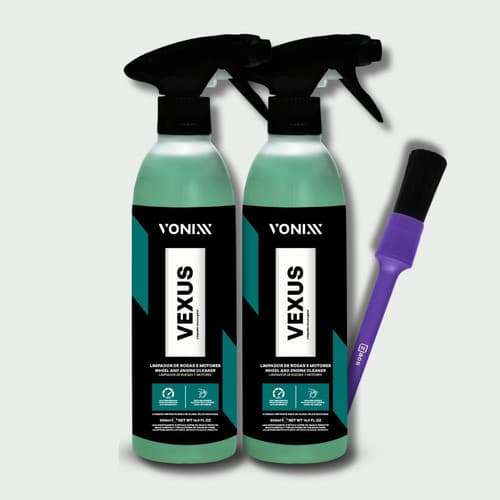 Vexus Vonixx Kit 2 Unidades Limpador Uso Geral Limpa Rodas E Motor + Pincel