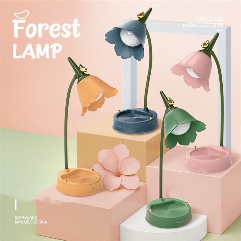 Lâmpada De Mesa Flower LED De Escrivaninha Para Quartos De Estudantes Iluminação De Leitura Por Toque Multifuncional Proteção Dos Olhos