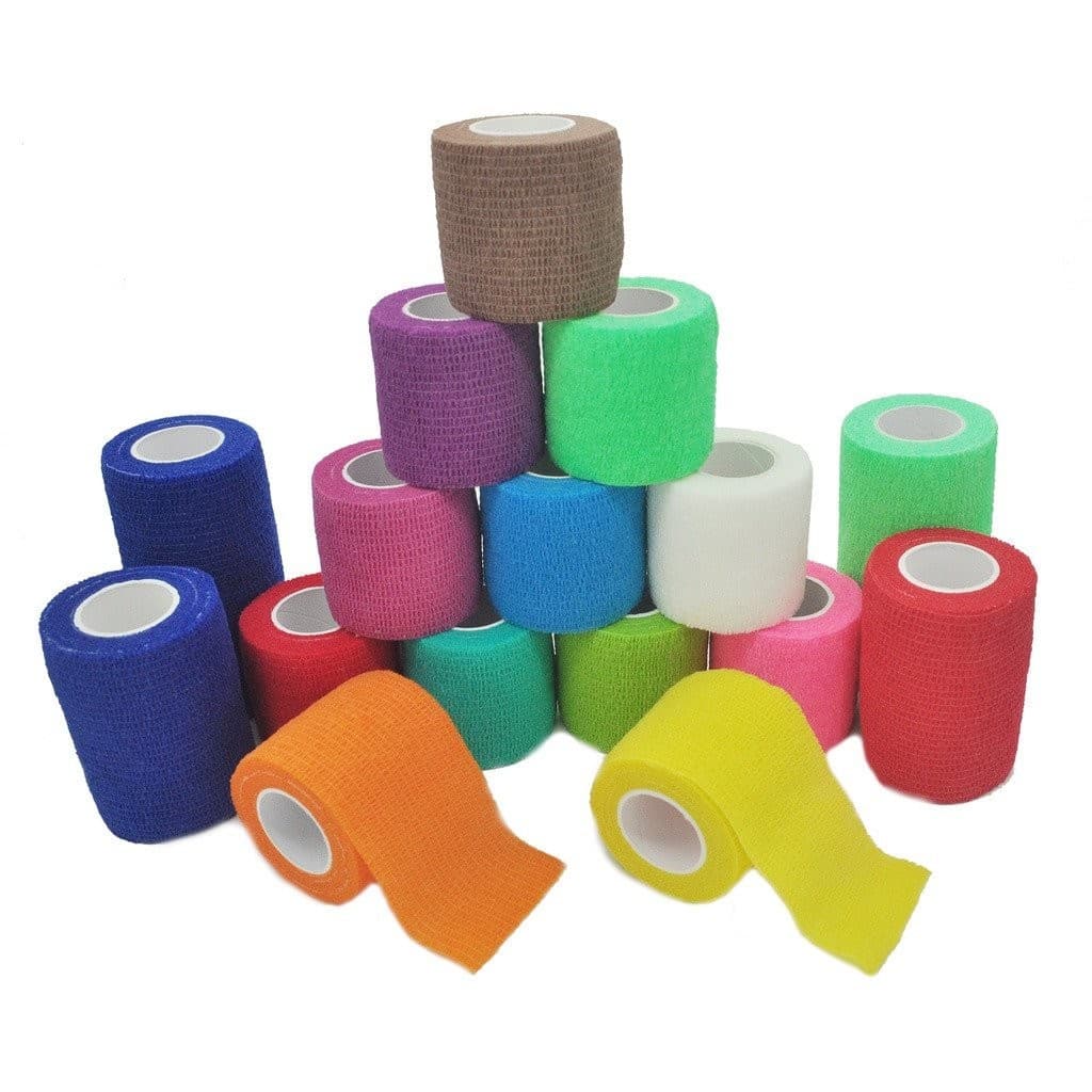 16 cores de Fita Esportiva Colorida, Bandagem Elástica Autoadesiva, Fita Plástica Elástica para Suporte de Joelho e Dedo