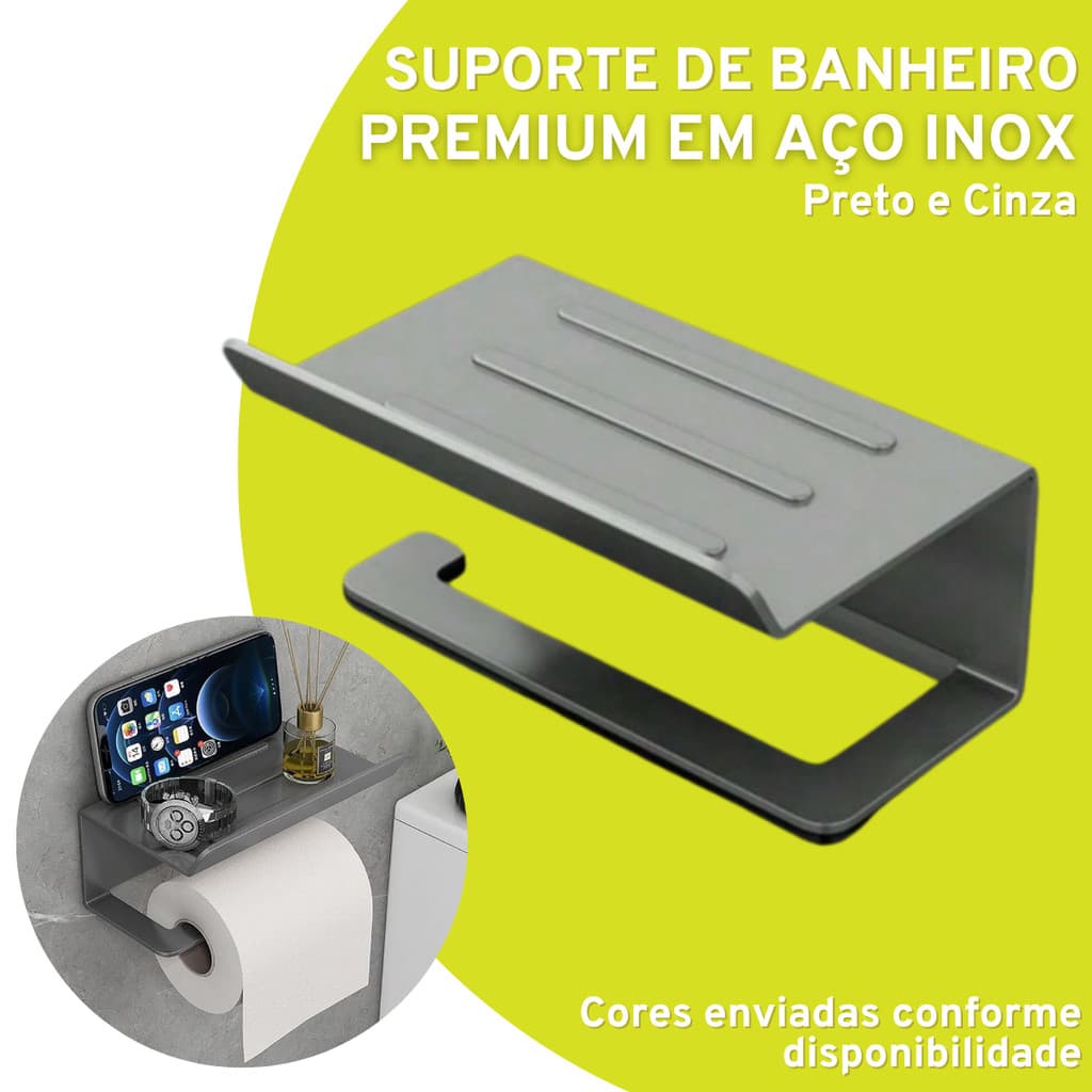 Suporte de Banheiro Premium em Aço Inox