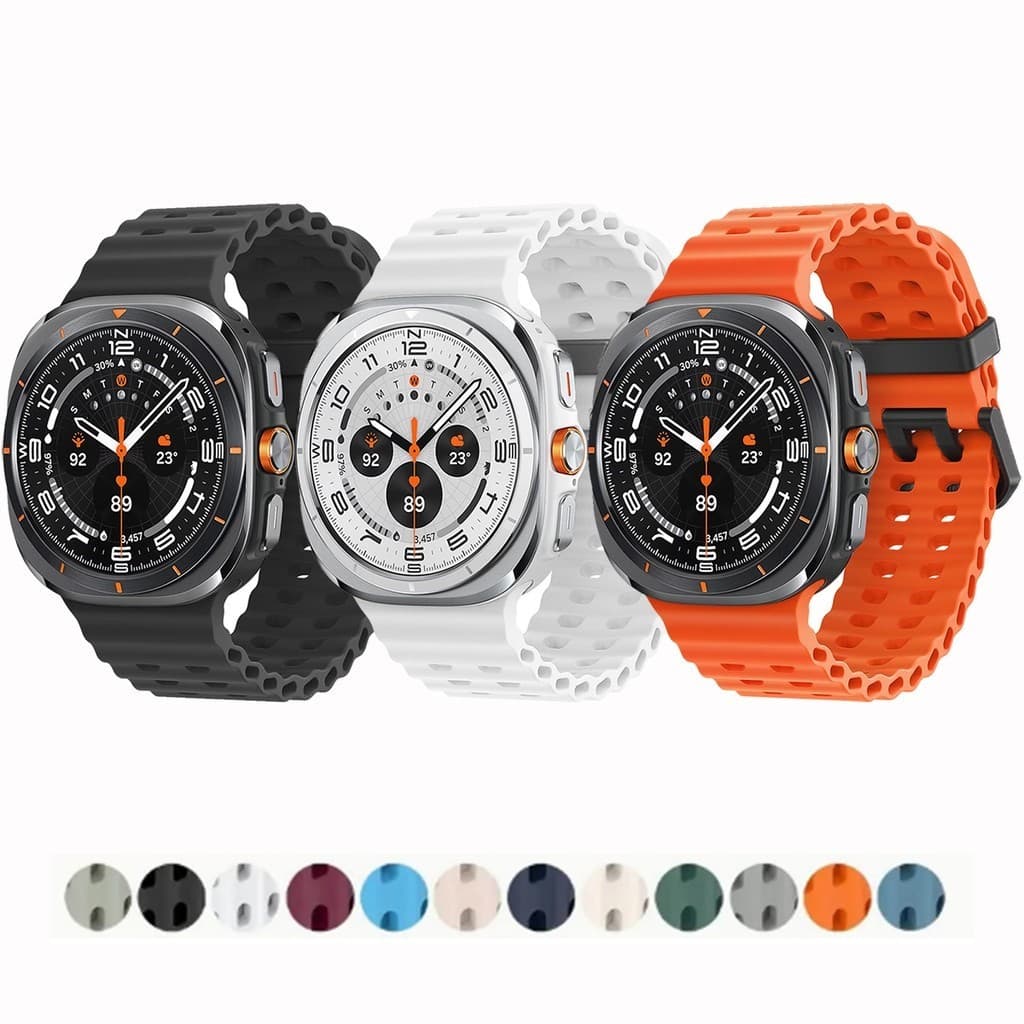 Pulseira de Silicone Para Samsung Galaxy Watch 7 Ultra 2 47mm Ocean