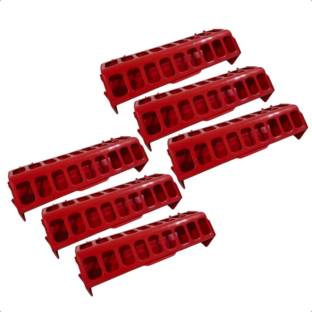 Kit 6 Comedouro Calha 30cm Para Aves Frango Cordona Galinhas