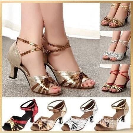 Nova moda cetim senhoras salão Tango sapatos de dança moderna Salsa menina sandálias de festa quadradas LDY G7Y2