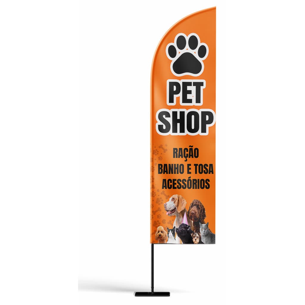 WIND BANNER COMPLETO PET SHOP  LARANJA
