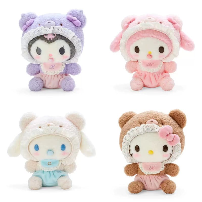 Novo Estilo Japonês Sanrio Latte Pacifier Bear Kuromi Canela Cachorro Canela Melody kt Chaveiro Sanrio Boneca de Pelúcia