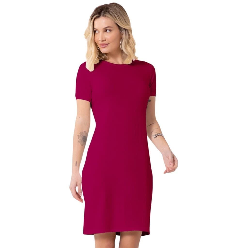 Vestido Canelado Lunender