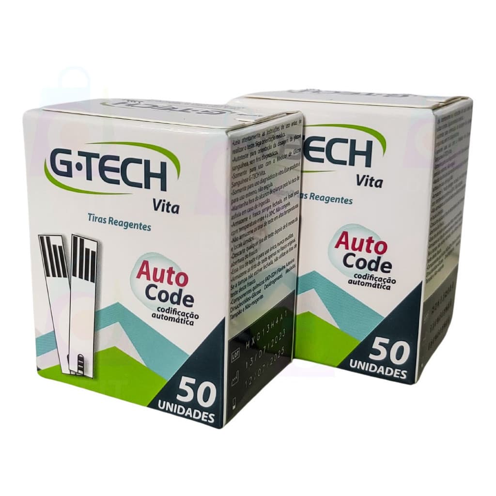 Tiras De Glicose Fita Para Medir Diabete G-TECH VITA 100 UN